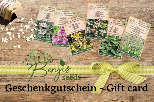 <tc>Benjis Seeds - Voucher - Sustainable organic seeds to give away</tc>